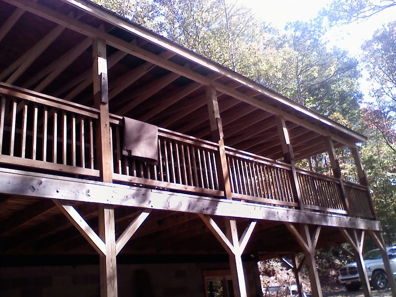 Timber framing under a new elevated porch and deck — Roof Leak Repair in Geigertown by Roofing Brothers